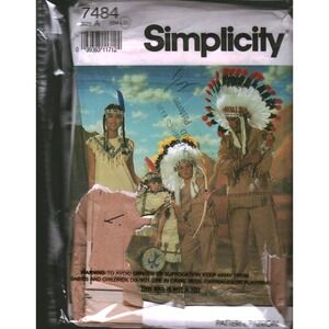 Simplicity 7484 Sewing Pattern Kids Costumes Headdresses Size A SM-LG cut